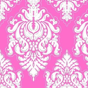 Andalusia Damask (Medium) in Hot Pink