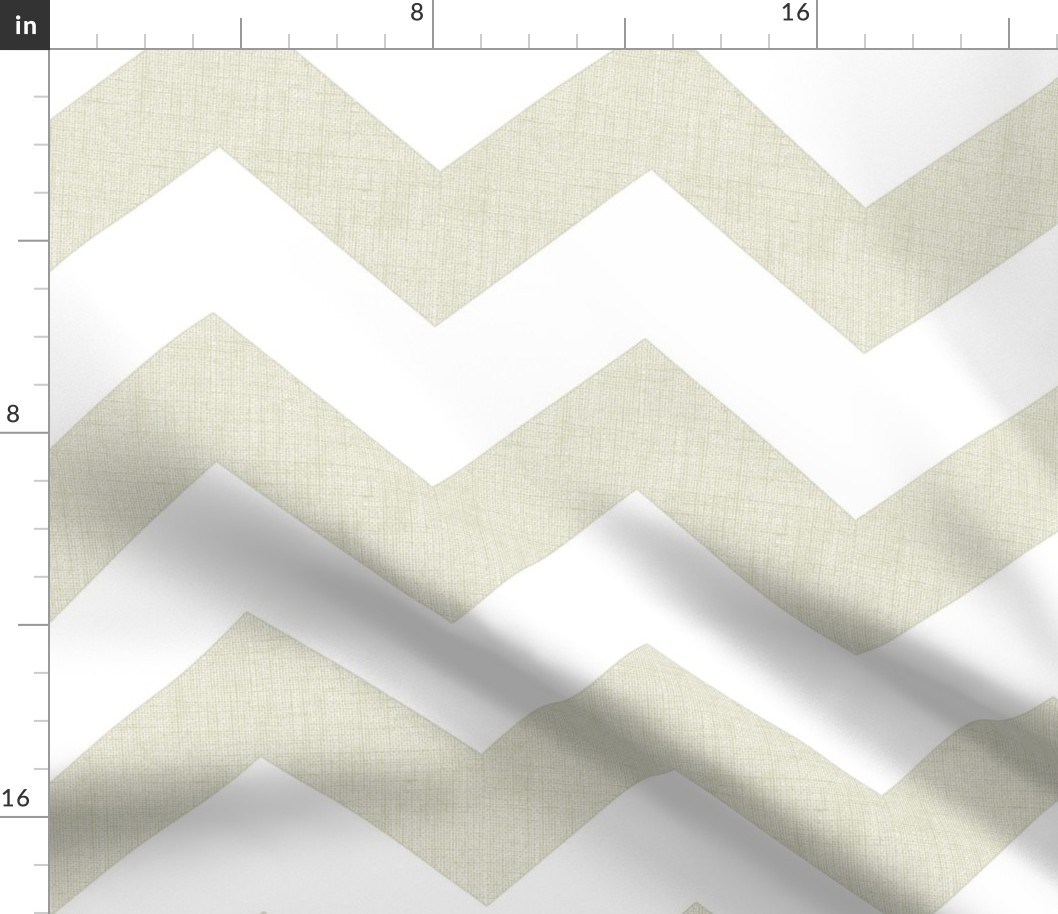 chevron burlap / white