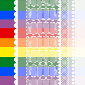 Lace Over Rainbows Border Print