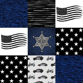 Sheriff Patchwork - Blue, Black and White