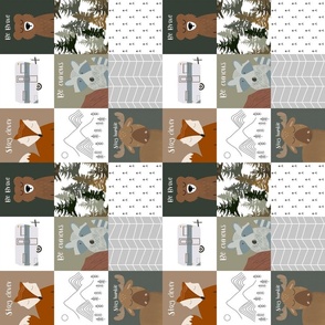 3 inch woodland cheater quilt fox moose bear raccoon