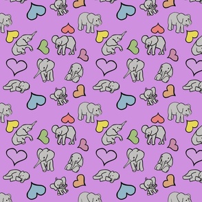 Baby Elephants Purple Small