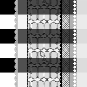 Achromatic Layers Border Print | Black + White