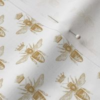 1” Queen Bees - honey on white