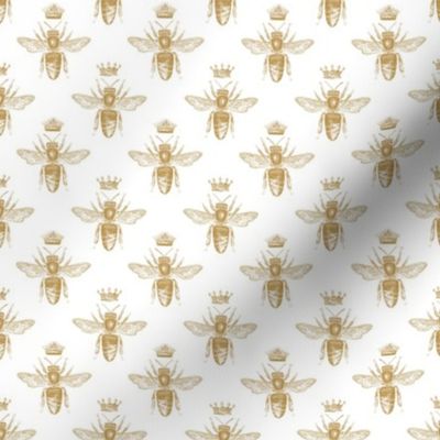 1” Queen Bees - honey on white