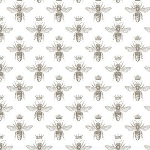 1” queen bees - taupe on white