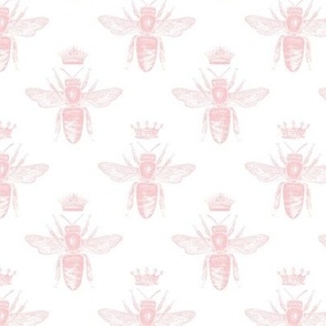 Queen Bee - pink on white