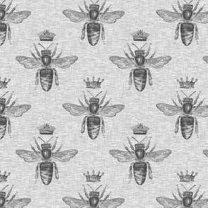 2” Queen Bees - grey linen