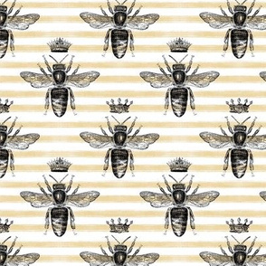2” Queen Bees on honey stripe