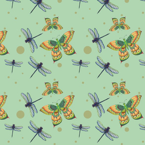 Butterfly and dragonfly pattern