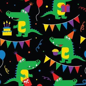 Crocodile Birthday Party in Black