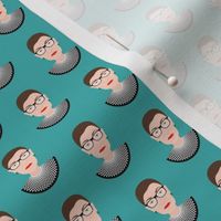 RBG - Ruth Bader Ginsburg - Bust - Teal - Tiny