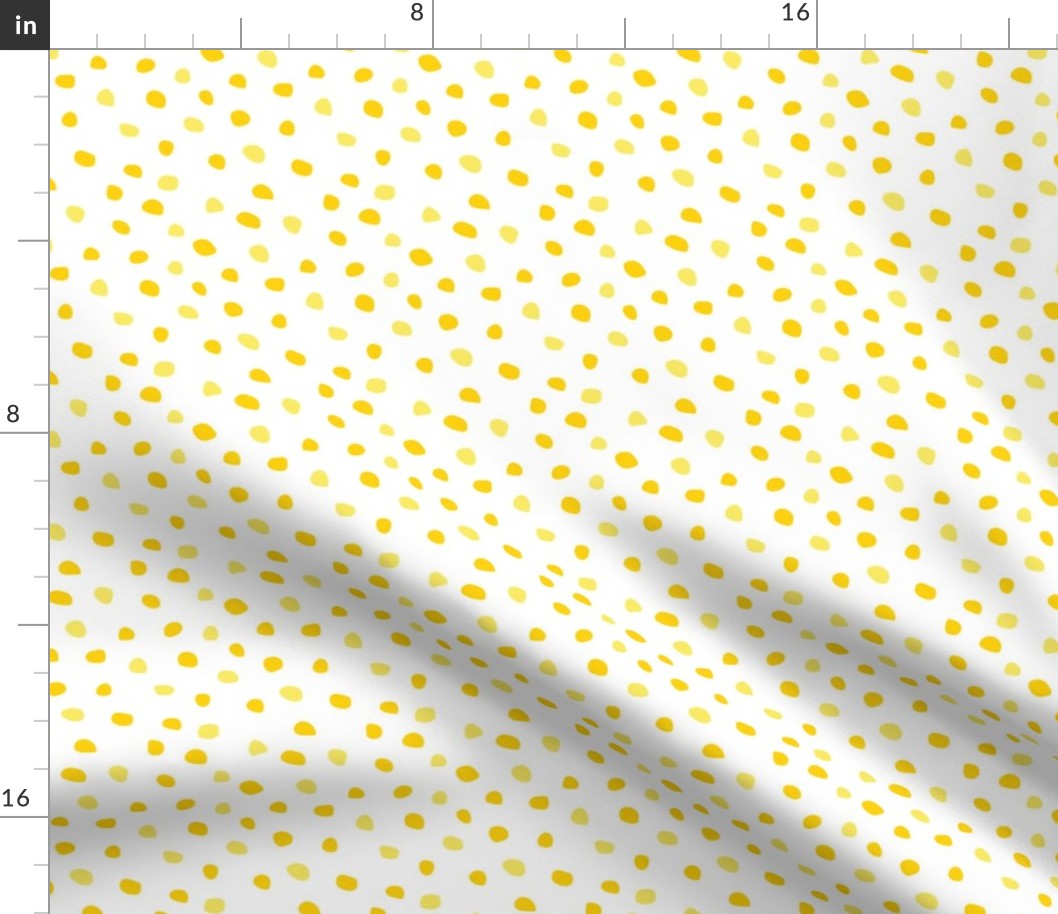 Lemon Yellow and Light Yellow Dots on White