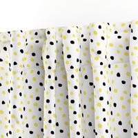 Light Yellow and Black Dots on White