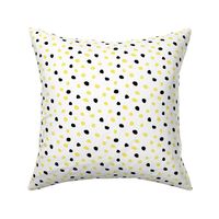 Light Yellow and Black Dots on White