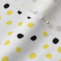 Light Yellow and Black Dots on White