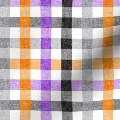 halloween plaid - purple black orange grey - LAD20