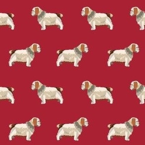 clumber spaniel minimal fabric - simple dog design - red