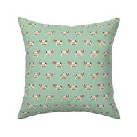 clumber spaniel minimal fabric - simple dog design -mint