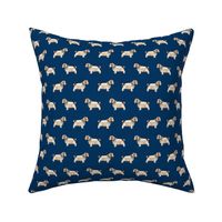 clumber spaniel minimal fabric - simple dog design - navy