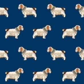 clumber spaniel minimal fabric - simple dog design - navy