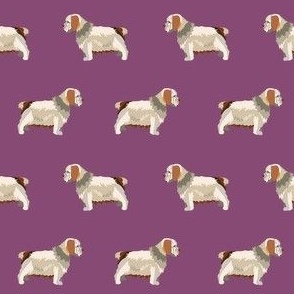 clumber spaniel minimal fabric - simple dog design - purple