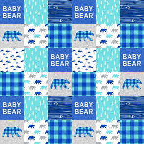 (3" small scale) Baby bear - blue and grey- LAD20