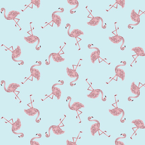 Flamingo Zig Zag Pattern Light Blue
