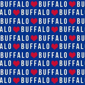 buffalo love fabric - blue and red