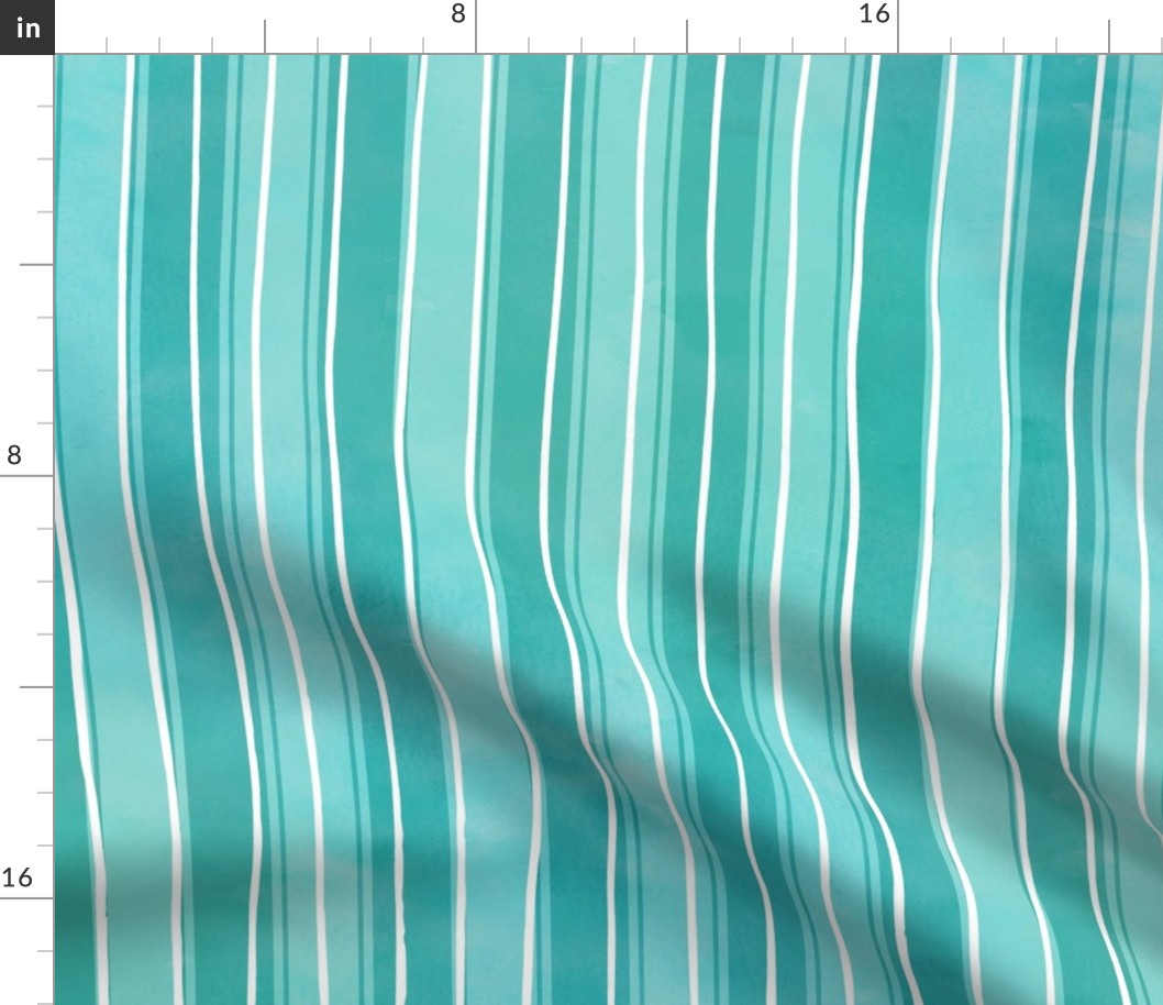 Rough watercolour stripes teal