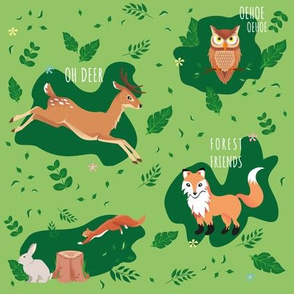 Forest Friends pattern illustration