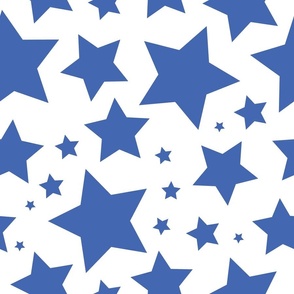 Royal blue stars on white (extra large)