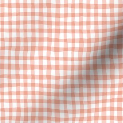 organic gingham peach