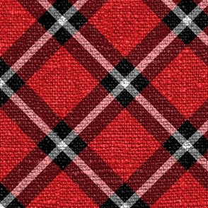 Textured Red and Black Plaid version 1 - large scale