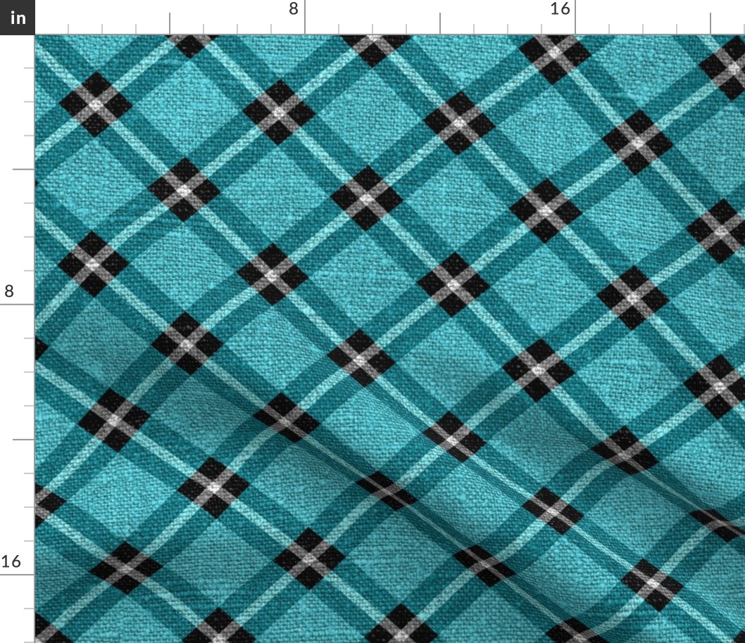Textured Blue and Black Plaid version 1 - large scale