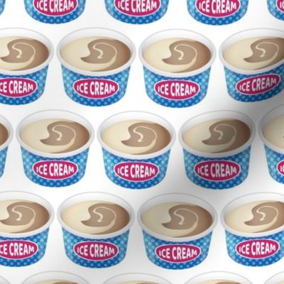 Ice Cream Cups on White