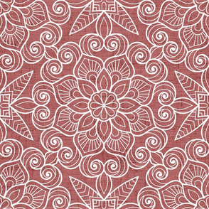 boho flowers dark salmon 