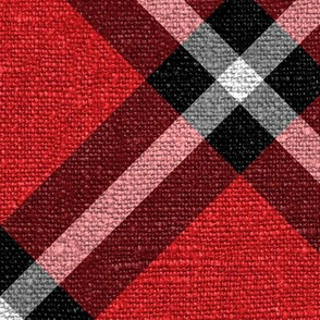 Textured Red and Black Plaid version 1 - extra large scale