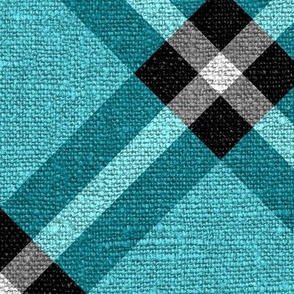 Textured Blue and Black Plaid version 1 - extra large scale