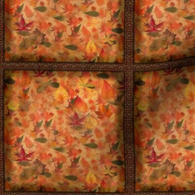 autumn leaves background orange brown