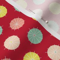 Cocktail Umbrellas Polka Dot (Red)