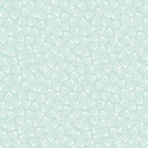 white shells on pastel aqua by rysunki_malunki