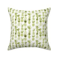 Olive green Wild pineapples - watercolor tropical pineapple fruit for summer 318