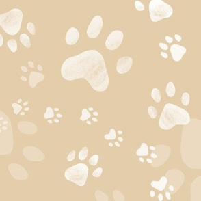 Paw prints taupe - medium scale