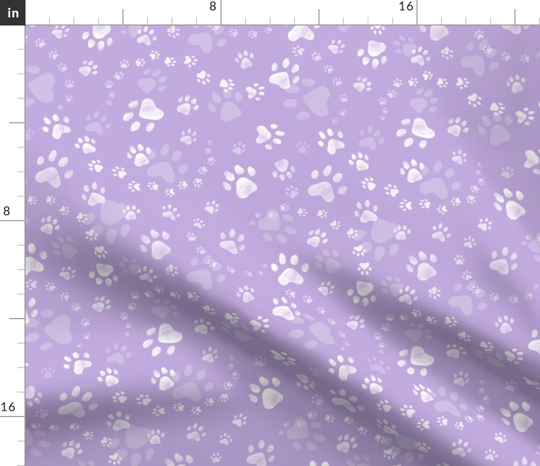 Paw prints lilac - small scale