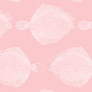Flounder Fish - Pink and white