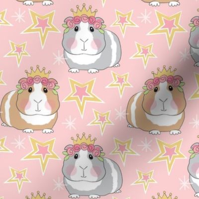 large princess guinea pigs with roses soft colors