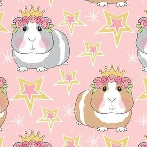 large princess guinea pigs with roses soft colors