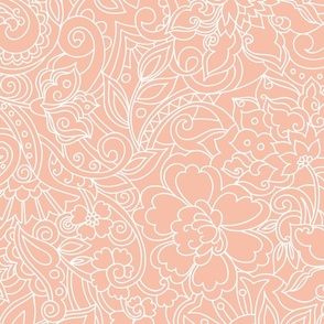 Zen Floral Lines Pale Peach