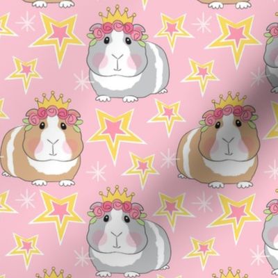 large princess guinea pigs with roses bright colors